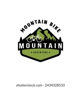 Mountain bike vintage logo design retro badge