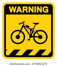 Mountain Bike Warning Sign, Vector Illustration, Isolate On White Background Label.EPS10
