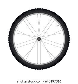 mountain bike wheel and spokes vector
