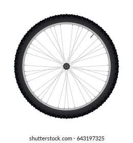 Mountain Bike Wheel And Spokes Vector
