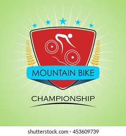 Mountain Bike - Winner Golden Laurel Seal  - Layered EPS 10 Vector