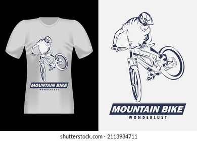 Mountain Bike Wonderlust Silhouette Vintage T-Shirt Design