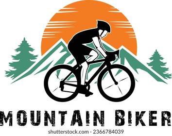 mountain biker, Cyclist riding a bicycle, Bicycle silhouette illustrator of Mtb mountain bike vector downhill clipart