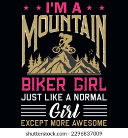 Mountain biker girl graphics tshirt design 