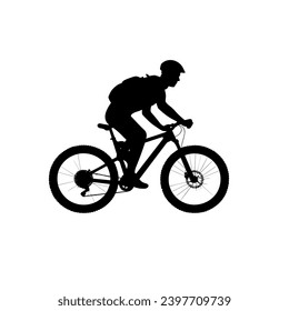 Mountainbiker-Silhouette. Mountainbiker, schwarz Symbol auf weißem Hintergrund