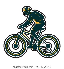 Mountain Biker Silhouette Vector Illustration