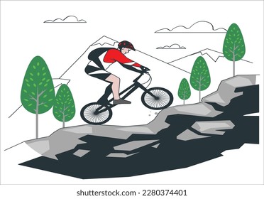 Mountain bikers in full speed. Expressive grunge stylized black illustration of three cyclists on mountain bike. mountain biking. All items are created with love especially for your amazing projects.