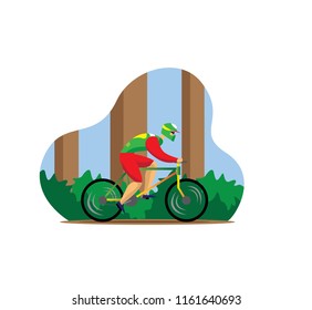 Mountain bikers vector illustration