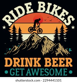 Mountain biking or bicycle rider graphics tshirt design