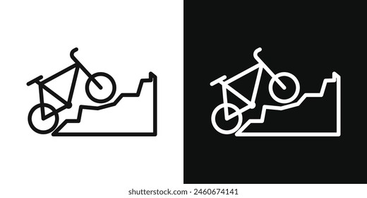 Mountain Biking Icon Collection. Mountain Bicycle Vector Symbol.
