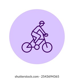 Icono de ciclismo de montaña, ciclismo, deporte, aventura, naturaleza pentaglow, ícono de Vector editable, píxel perfecto, archivo ai del ilustrador