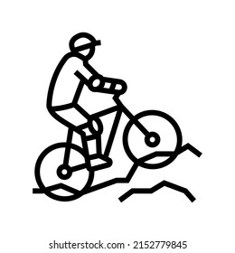 icône vectorielle de ligne de VTT. panneau de VTT. illustration noire du contour isolé