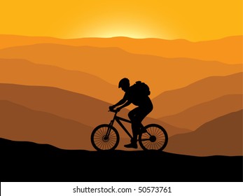 Mountain biking vector