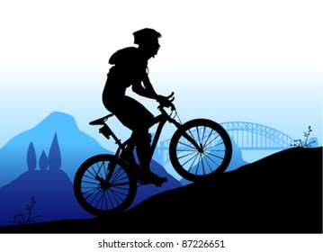 Mountain biking vector