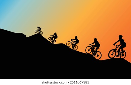 Ilustración vectorial de mountain bike. Adecuado para bicicleta de montaña, descenso y ciclismo todo terreno