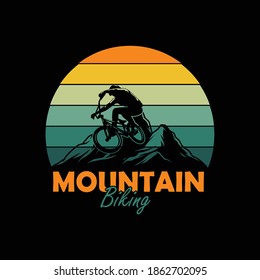 Mountain Biking Vintage T Shirt Design