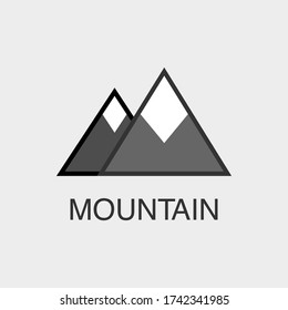 Mountain black sign icon. Vector illustration