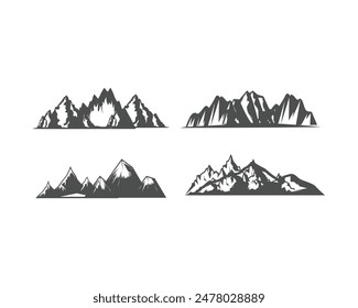 mountain black silhouette black Vector illustration