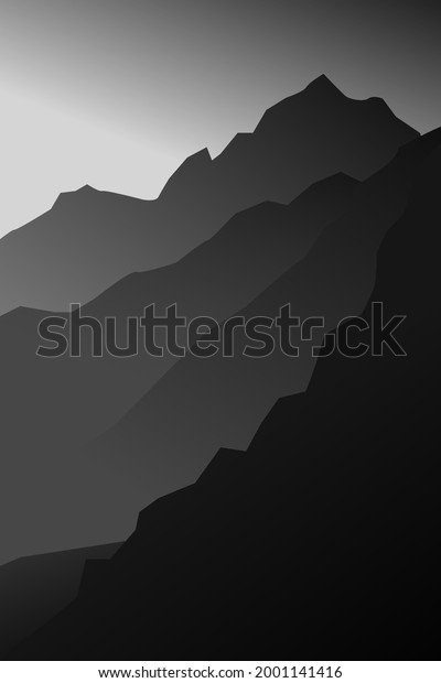 Mountain black and white\
vector