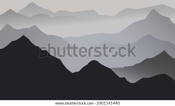 Mountain black and white\
vector