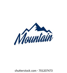 Blue Silhouette Simple Mountain Logo Vector Stock Vector (Royalty Free ...