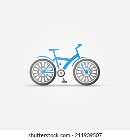 Mountain blue bike icon - vector bicycle symbol