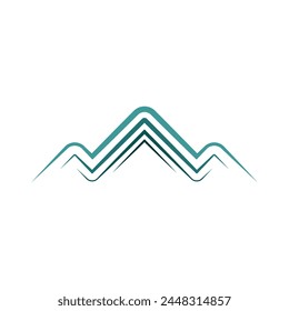 mountain blue icon logo vector design element