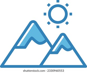 Mountain Blue Icon - Single Icon, Vector