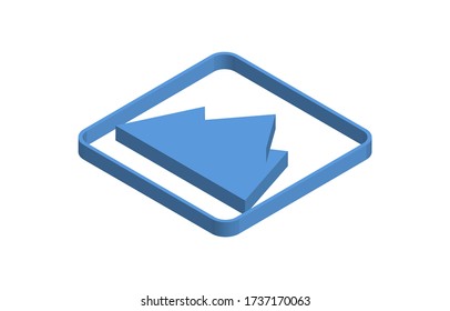 Mountain blue isometric icon illustration