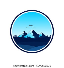 mountain blue logo vector illustration