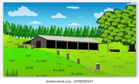 Mountain , Blue Sky reflecting on a lake water  beautiful landscape background , vector design illustration . Landscape, Illustrated with Hills or Mountains, Lake Water,, Blue Background. Nature