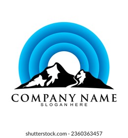 Mountain with blue sky symbol logo design vector