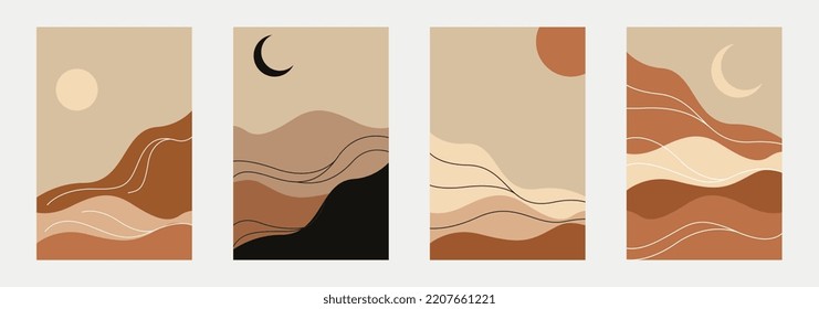 Mountain Boho Wall Decor Gallery Art. Minimalist Mid Century Modern Poster. Printable Abstract Poster Wall Decoration