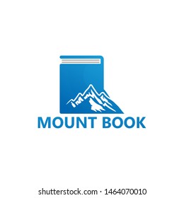 Mountain Book Logo Template Design Vector, Emblem, Design Concept, Creative Symbol, Icon
