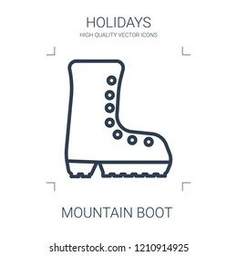 mountain boot icon. high quality line mountain boot icon on white background. from holidays collection flat trendy vector mountain boot symbol. use for web and mobile