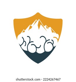Mountain and Brain combination concept. Peak of brain idea.