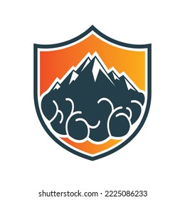 Mountain and Brain combination concept. Peak of brain idea.	