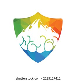 Mountain and Brain combination concept. Peak of brain idea.	