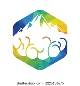 Mountain and Brain combination concept. Peak of brain idea.