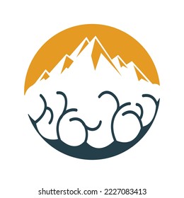 Mountain and Brain combination concept. Peak of brain idea.	