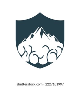 Mountain and Brain combination concept. Peak of brain idea.	