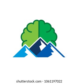Mountain Brain Logo Icon Design