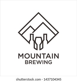mountain brewing logo stock design