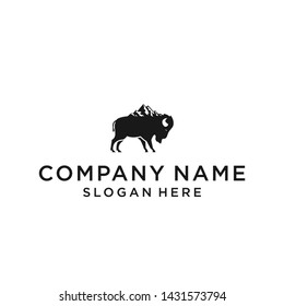 mountain buffalo logo / buffalo logo