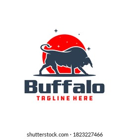 mountain bull animal logo design