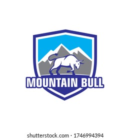 mountain bull logo , animal wild logo