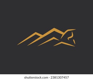 Mountain Bull Logo Design template