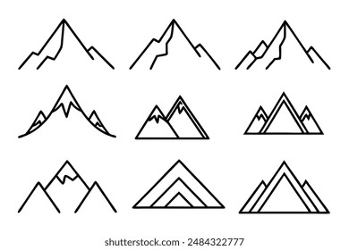 Mountain bundle art illustration bringing natural beauty to artistic creations