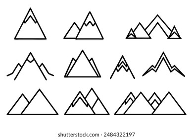 Mountain bundle art illustration depicting the essence of mountain adventures