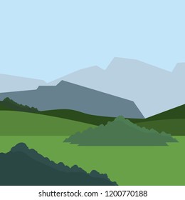 mountain bush meadow natural landscape